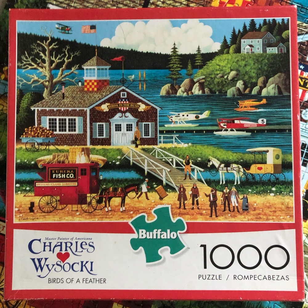 Charles Wysocki 1000 piece puzzle birds of a feather complete with poster
